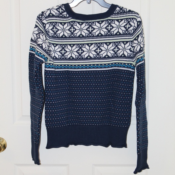 AEROPOSTALE FAIR ISLE NAVY/WHITE SWEATER BNWOT - Picture 4 of 5